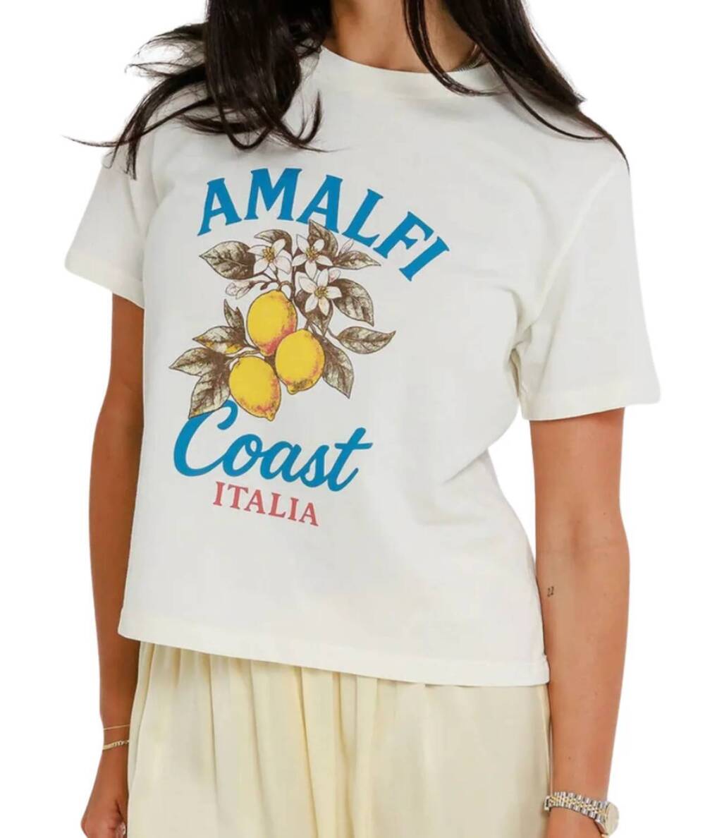 NEW SUNNY SOMEWHERE amalfi coast italia everyday tee in white